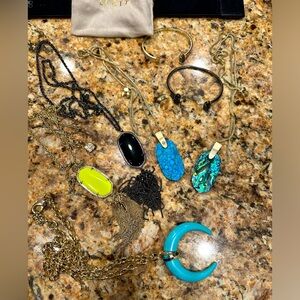5 Kendra Scott necklaces, 2 brackets and 1 ring